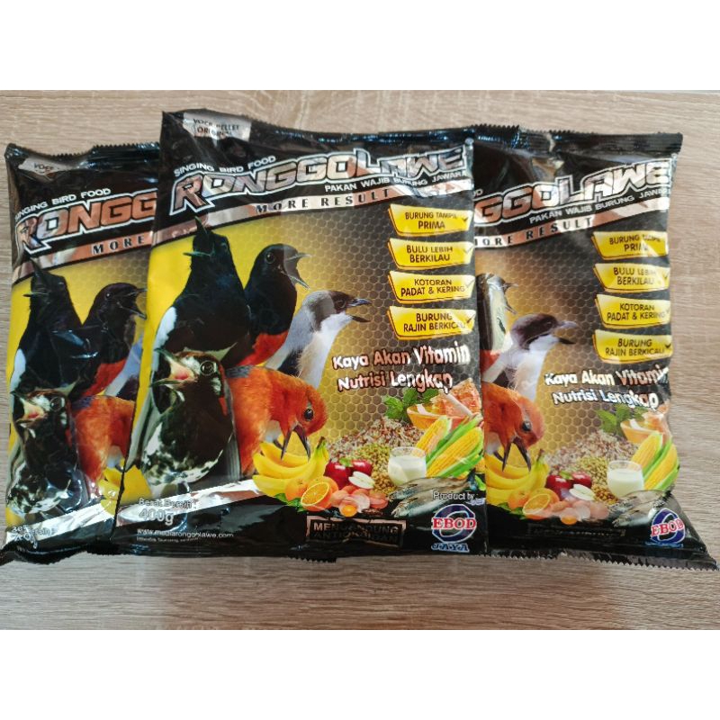 ronggolawe voer pur pelet cucak, jalak, beo, murai, cendet