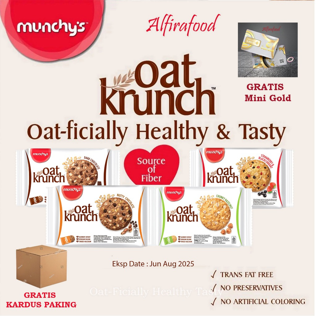 

Munchys Oat Krunch/ Cookies/ Biscuits oat/ Cookies coklat/ cookies strawberry /cookies hazelnut 208gr