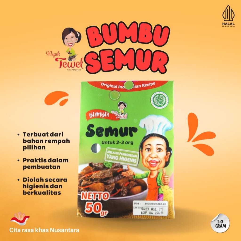 

NYAH TEWEL - Bumbu Instan Semur 50 Gr Homemade Tradisional Khas Nusantara Indonesia