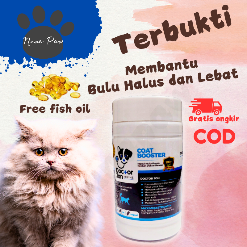 VITAMIN KUCING ANJING BULU COAT BOOSTER Cegah Jamuran Scabies DR DOCTOR Jon Lebat Rontok Menebalkan