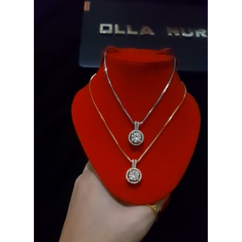Kalung emas muda kadar 15% 45 cm (KALUNG + LIONTIN 3,3 GRAM)