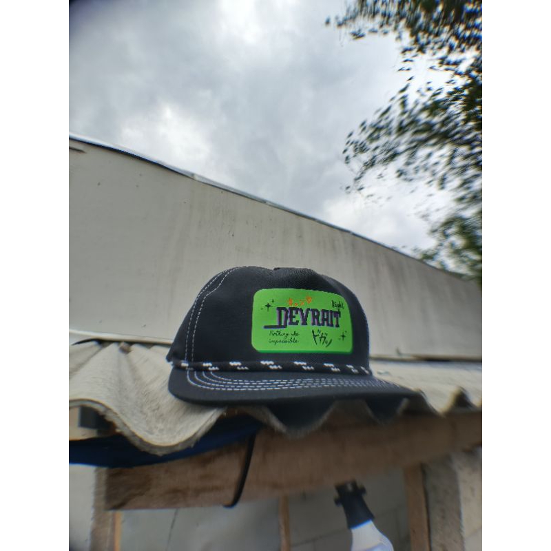 Devrait - Topi Rope Hat - Topi Classic Snapback - Visor Pendek - Topi Snapback Skena Black