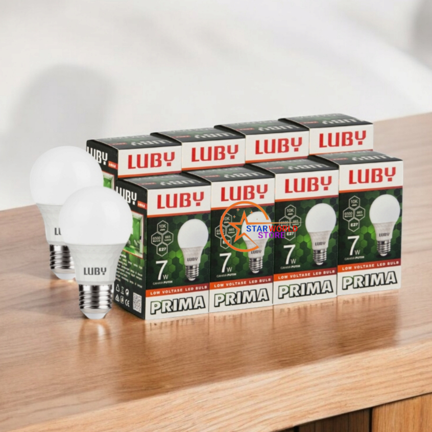 Paket 8 Pcs Lampu Bohlam LED LUBY Prima 7 Watt / Paket Hemat 8 Pcs Lampu LED Bulb A Luby Prima 7W
