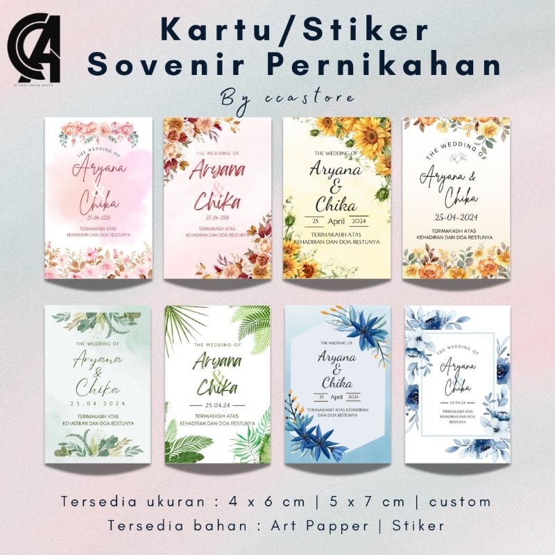 

Cetak Kartu/Stiker Sovenir Pernikahan | Custom ukuran dan desain