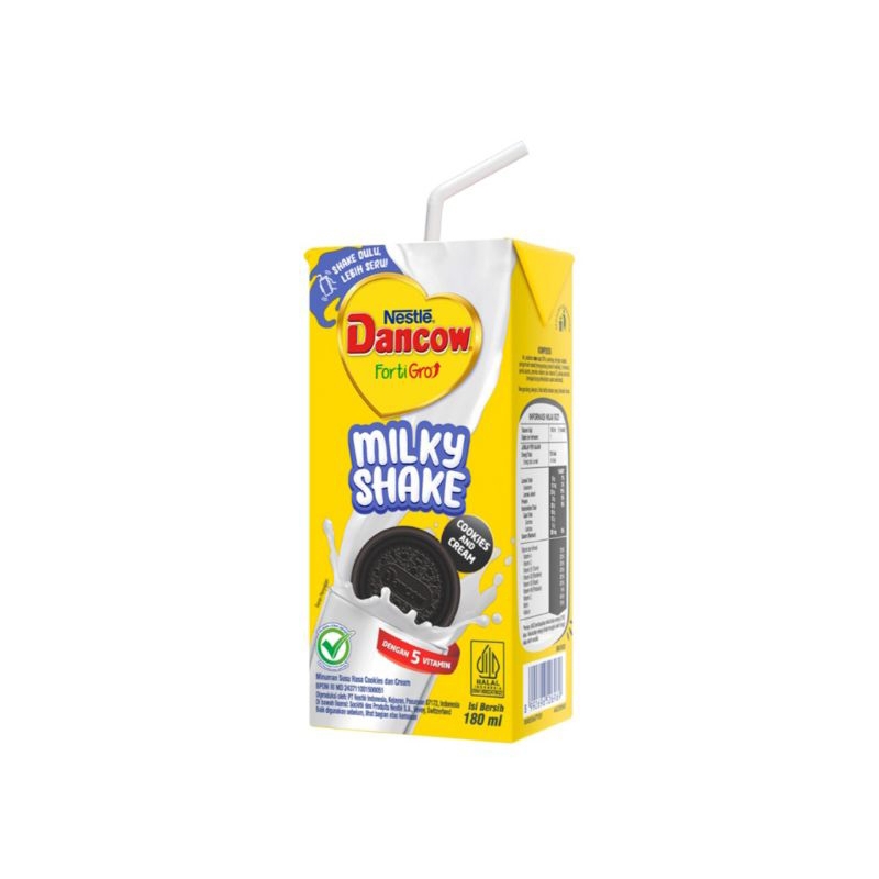 

[ 10 Pcs ] Dancow Fortigro Susu UHT Milkyshake Cookies & Cream 180ml