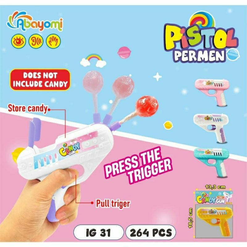 ( Bonus Permen Lollipop) Mainan Viral Mainan Unik Candy Gun Pistol Permen Lollipop/ Mainan Permen Pi