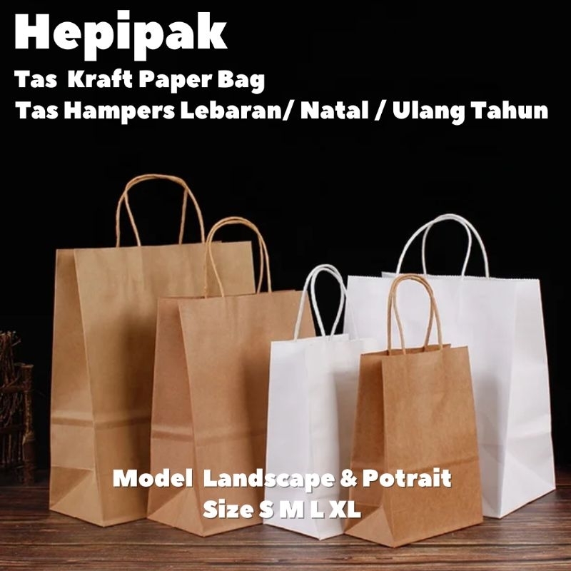 

(10 PCS) Paper Bag Kraft Premium Large 25x13x30 / Tas Kertas Premium