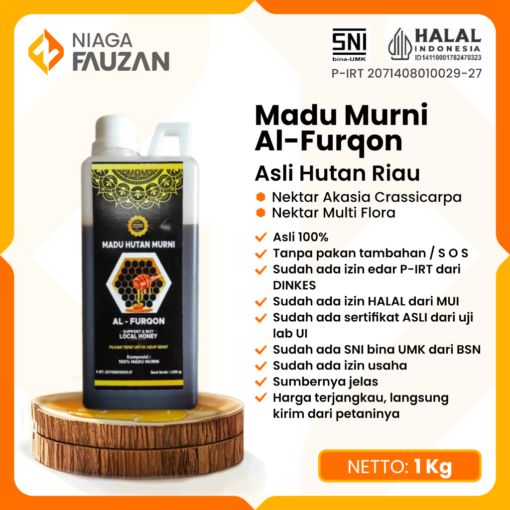 

Madu Murni Al-Furqon Asli Hutan Riau Original Premium