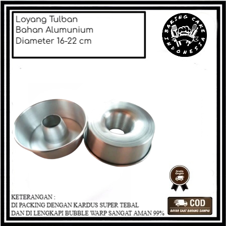 LOYANG TULBAN PRESS BIMA / LOYANG BOLU BAKING PAN TANPA SAMBUNGAN UKURAN 16-22CM