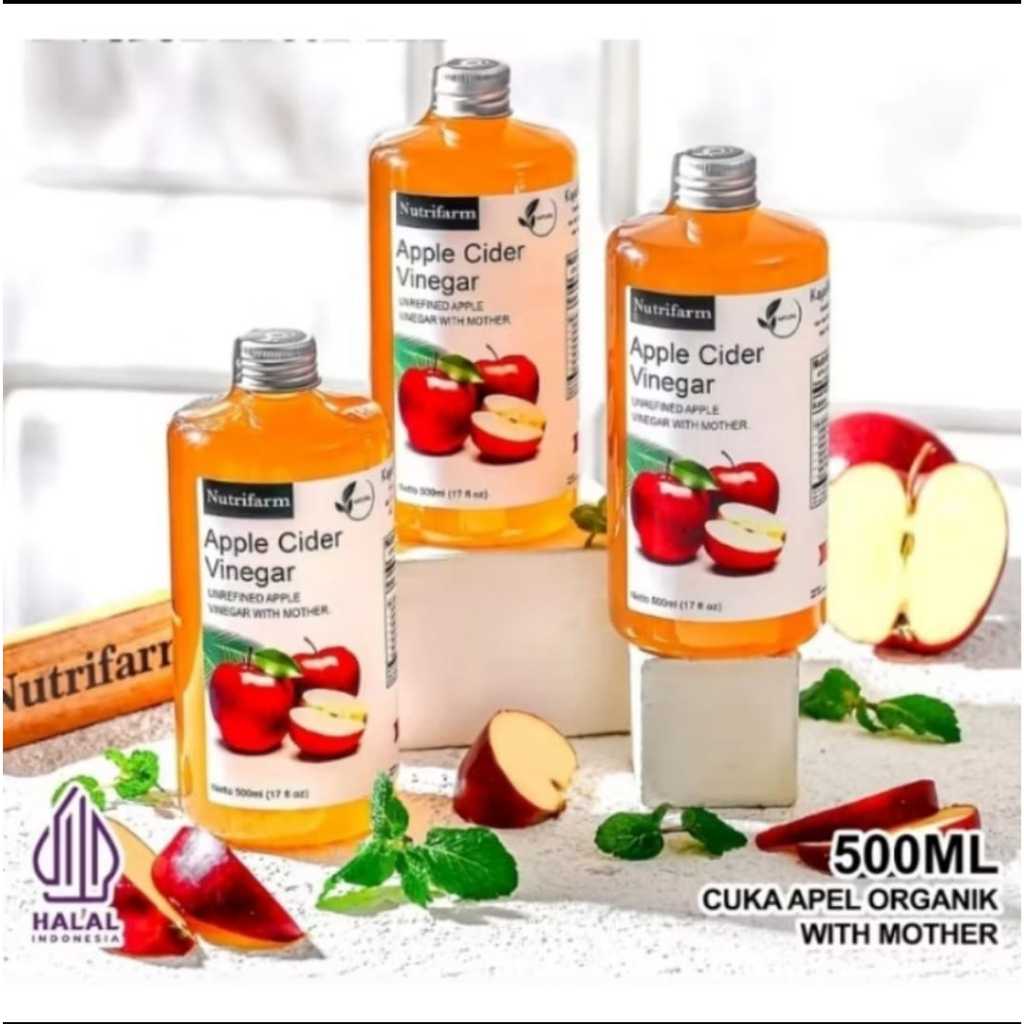 

CUKA APEL ORIGINAL ORGANIK 500 ML BUNDLE X 3 PCS/APPLE CIDER VINEGAR WITH ΜΟΤΗER