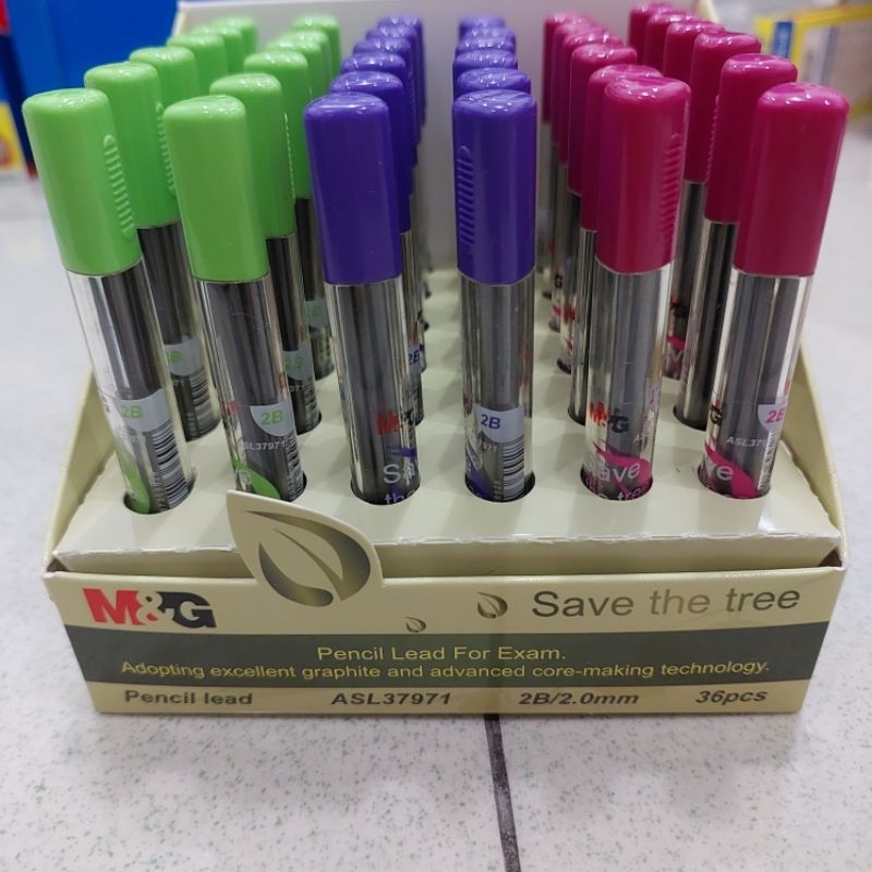 

Refill Lead Pencil Mechanical 2.0mm 2B Merk M&G Isi Pensil Mekanik Tiktek