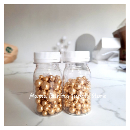 

Edible Sprinkle MIX PEARL GOLD METALIC Mutiara EMAS Topping Decor-+50g