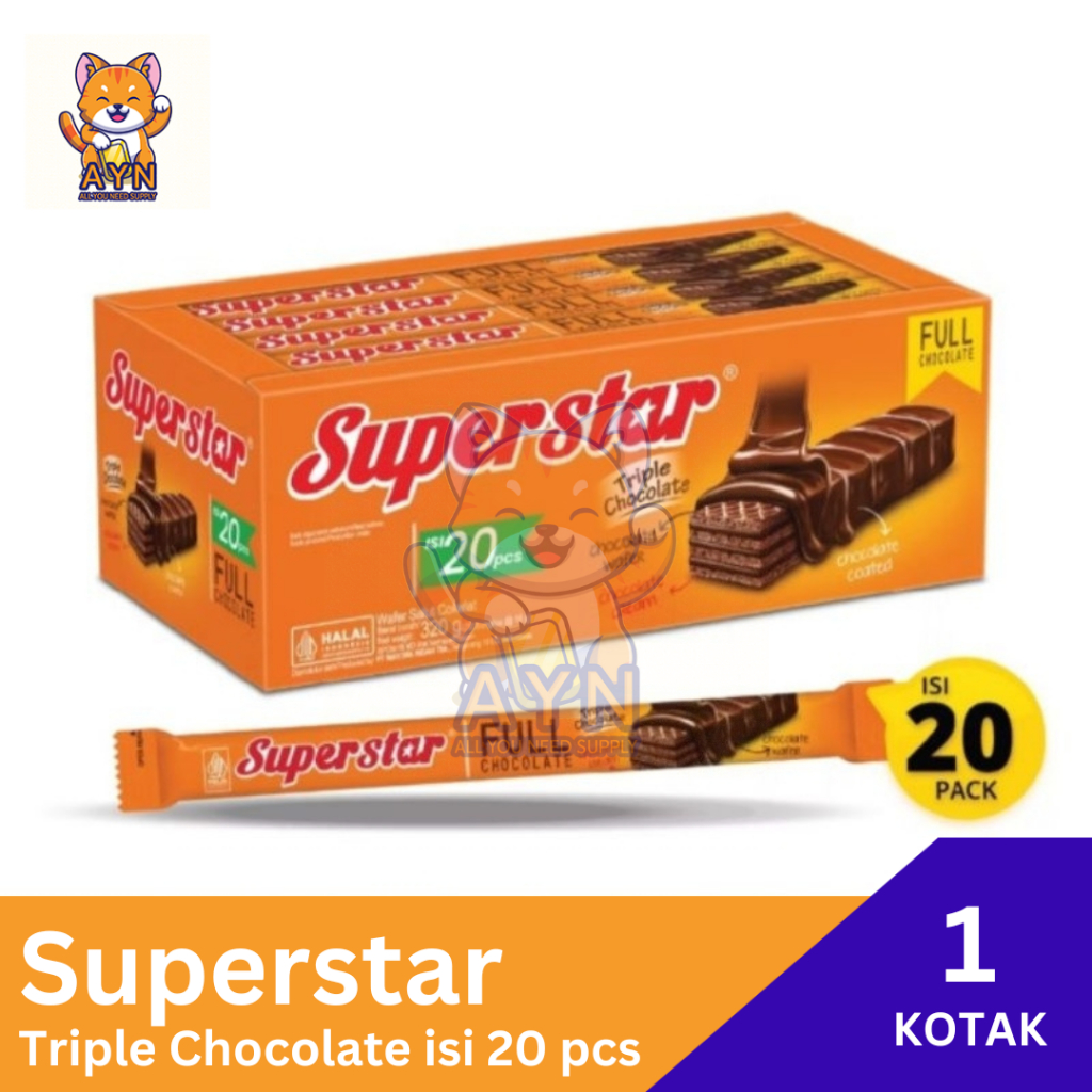 

Superstar Triple Chocolate Wafer 1 box isi 20 pcs