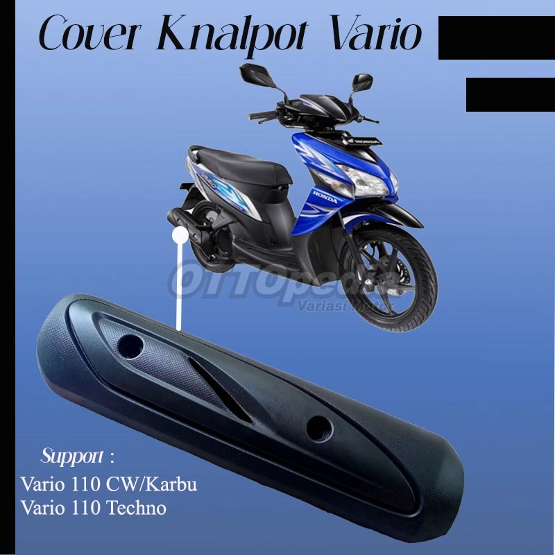 Cover Knalpot Tutup Kenalpot Aksesoris AHM / Variasi Vario Karbu 110 / VARIO TECHNO 110  Hitam