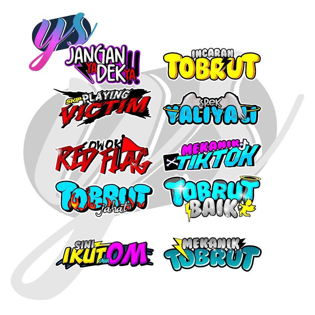 

STIKER PACK TOBRUT, INCARAN TOBRUT, MEKANIK TOBRUT, TOBRUT JAHAT 10pcsM