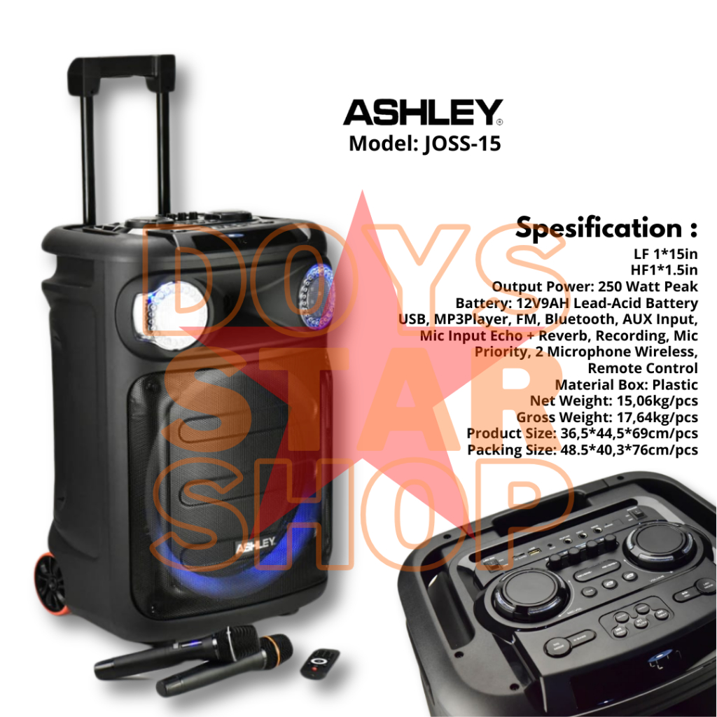 ORIGINAL PRODUK ASHLEY ASHLEY SOUND PORTABLE JOSS-15