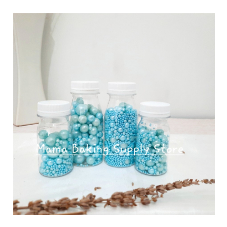 

Edible Sprinkle MIX PEARL BLUE Mutiara Biru Topping Decor -+100 g
