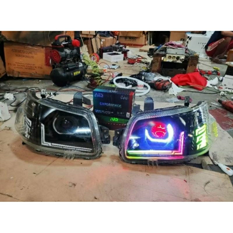 Paketan Headlamp Grandmax full PROJI BILED AES Custom LEAZY RGB sein RUNNING