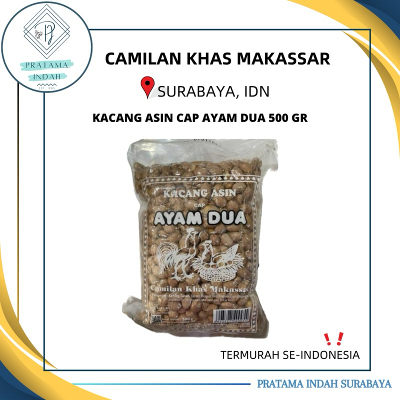 

KACANG ASIN CAP AYAM DUA 500 GRM OLEH" KHAS MAKASSAR (GROSIR & ECERAN)