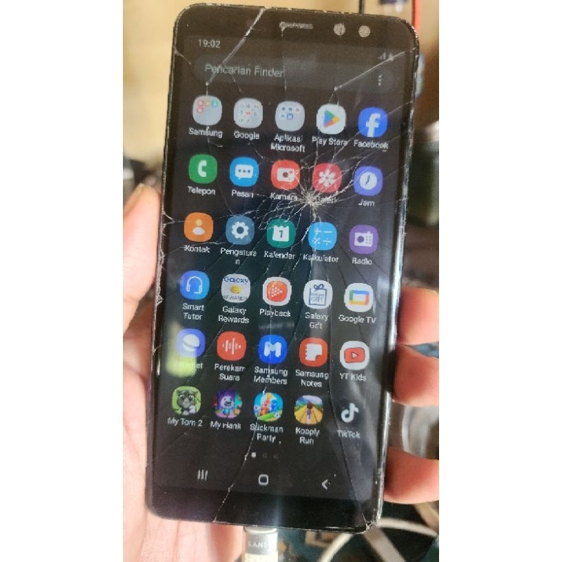 lcd samsung a8 2018 (sm a530f) ori cabutan,,retak