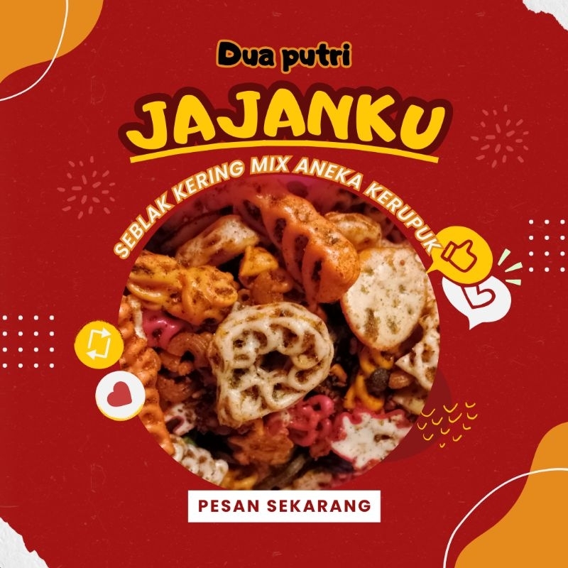

kerupuk seblak mix pedas daun jeruk,kencur kemasan 500gr