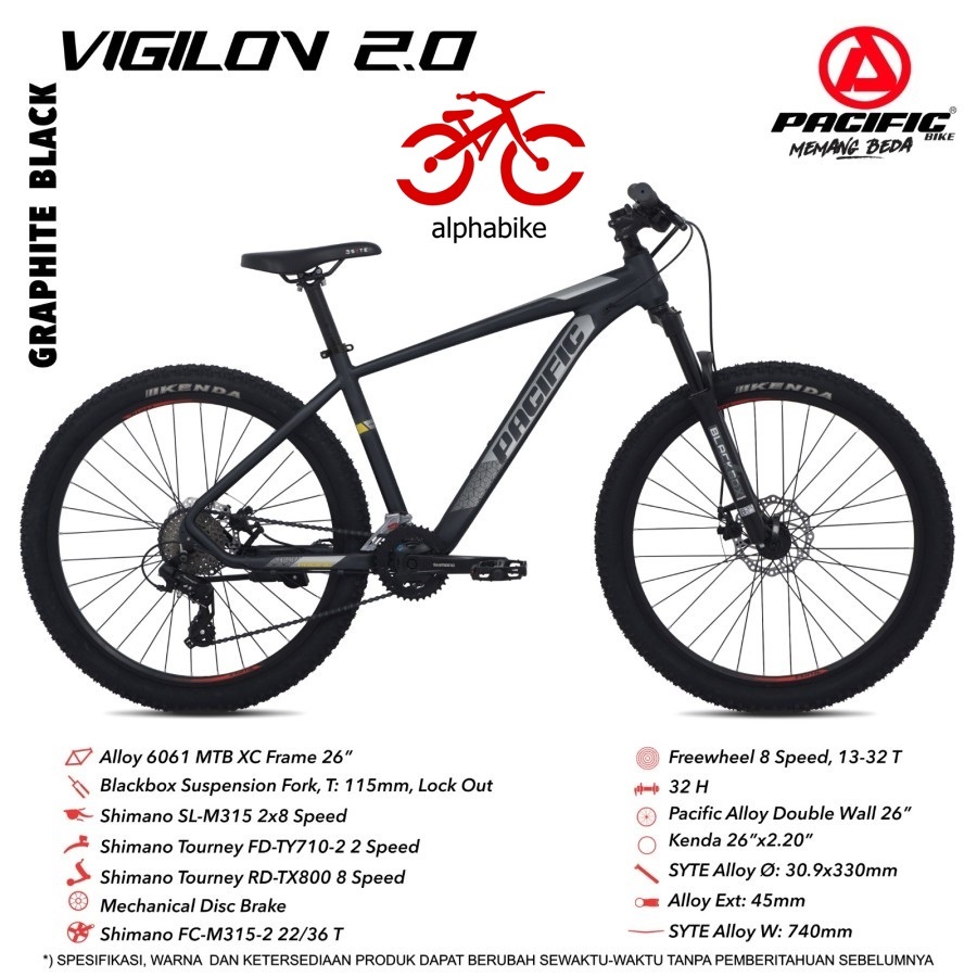 SEPEDA GUNUNG 26 PACIFIC MTB VIGILON 2.0