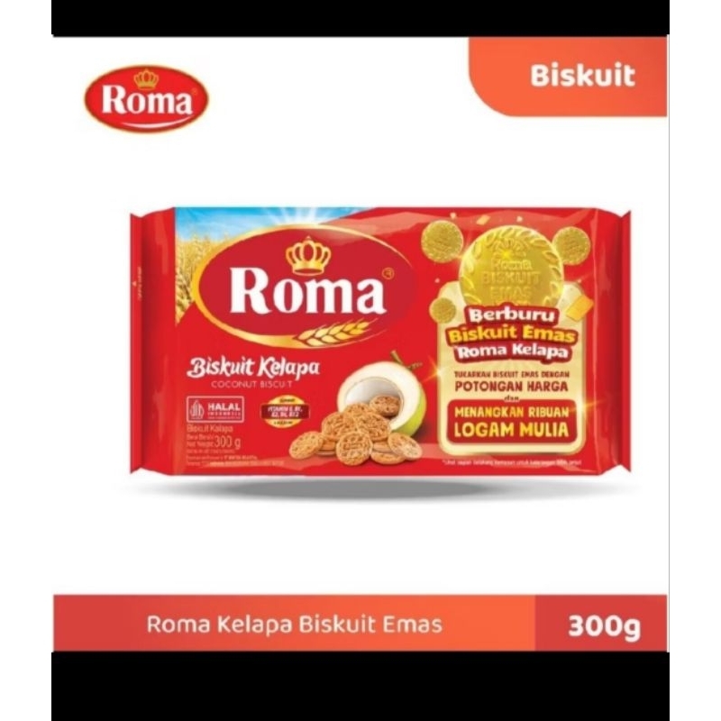 

Roma Biskuit kelapa ukuran 300 gram