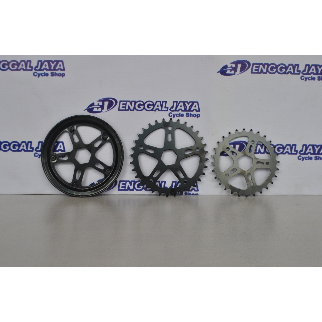 Crank Gear Piringan Depan Sepeda BMX MINI 28T & 32T Cover Model Kotak Segi 6 OXO TAIWAN - Gir Depan 