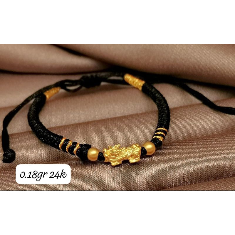 Gelang Emas Asli Naga Asli 24K Hongkong 999% Tali Pelintir Gold
