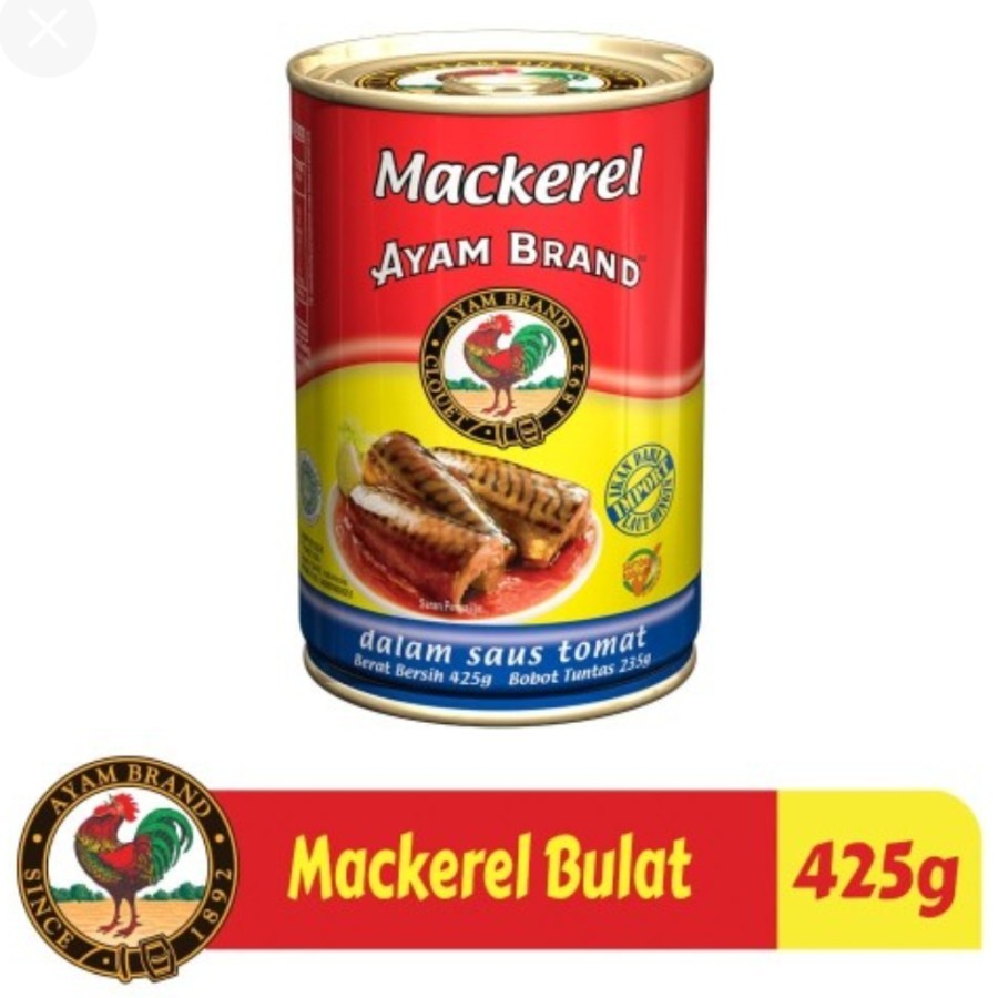 

Ayam Brand - Ikan Mackerel Kaleng Bulat Saus Tomat 425gr