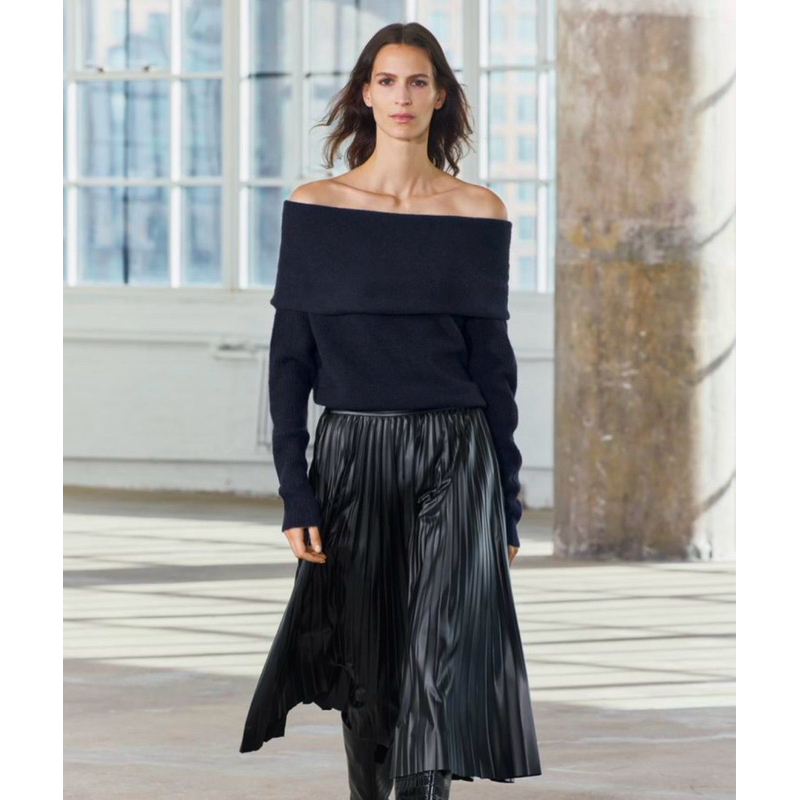 Zara Pleated Midi Skirt ZW Collection