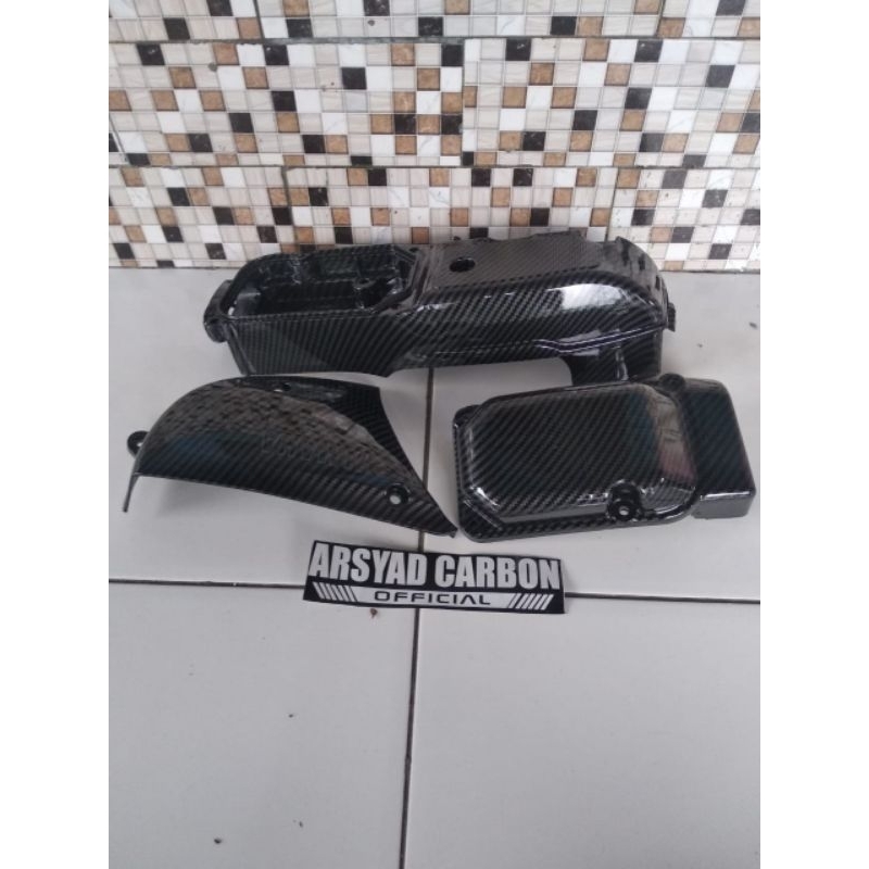 COVER PENUTUP TUTUP BAK BLOK CVT MIO SPORTY MIO SMILE ORIGINAL YGP 1SET FULL KARBON CLUP