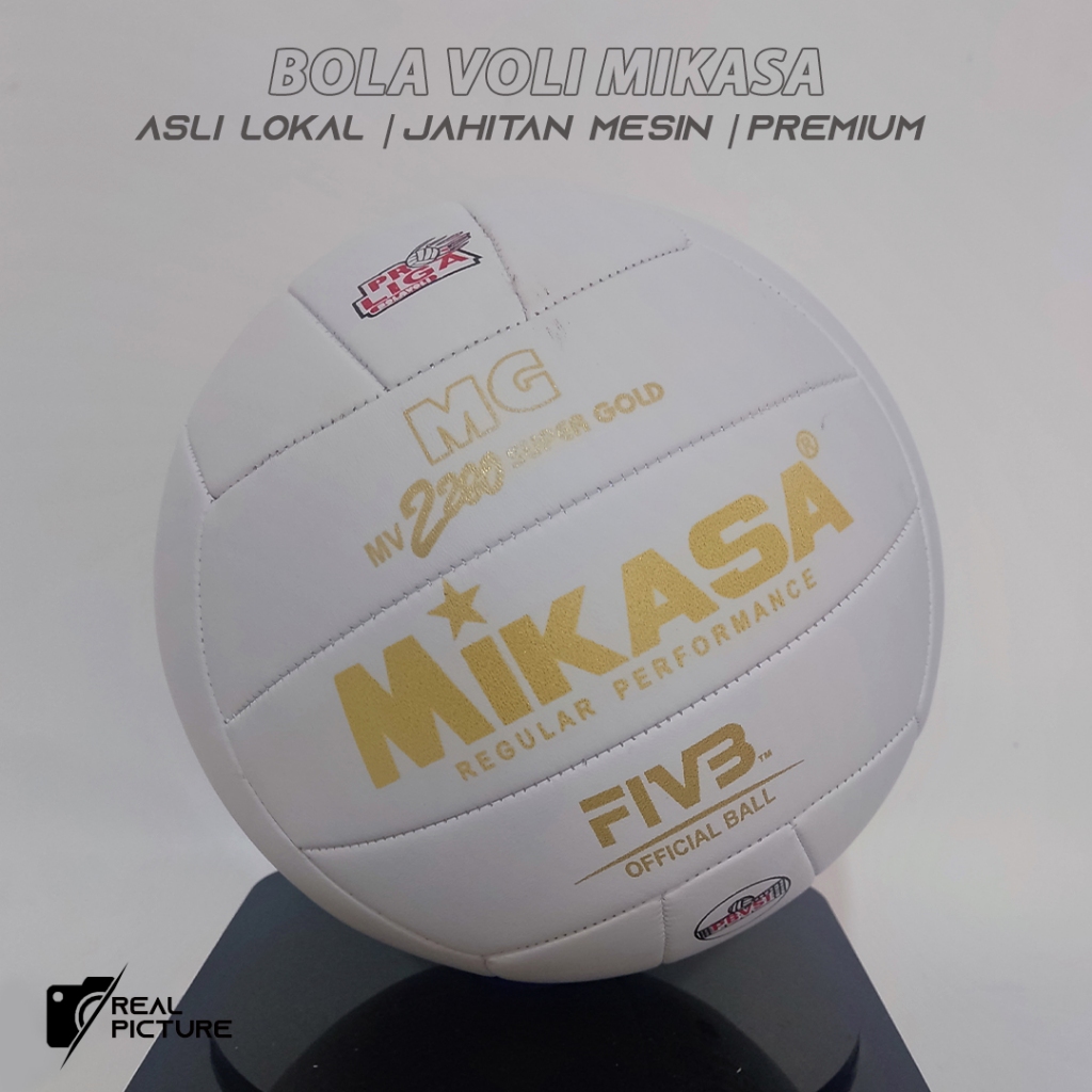 Bola Voli Mikasa Putih Size 5 Bola Volly PU Empuk Asli Lokal Premium Jahitan Mesin Presisi