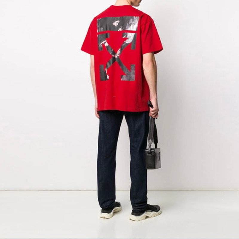 Off-White Caravaggio Arrow Red Tshirt Autentic