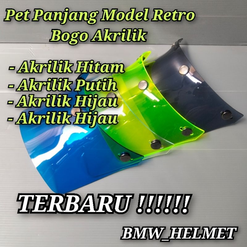 AKRILIK || Pet Helm Retro Bogo / Pet Helm Bogo / Pet Helm Retro || MODEL PANJANG TERBARU