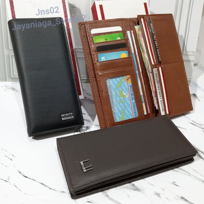 Dompet Panjang Kulit Asli Branded Pria,Wanita/Dompet Panjang Lipat Kulit Asli
