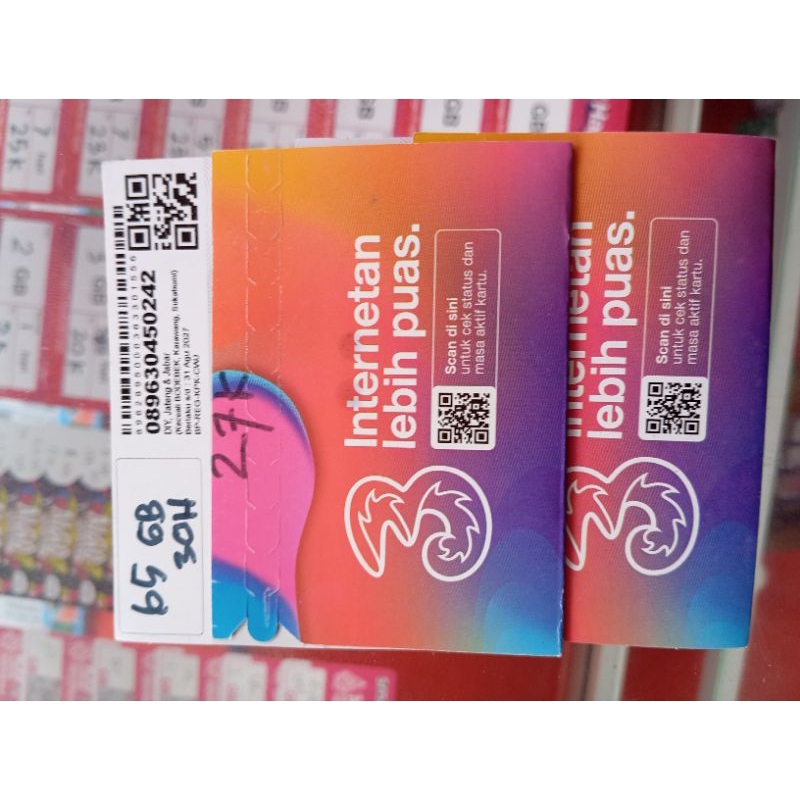 KARTU PERDANA TRI KUOTA 6,5GB BONUS 2GB MURAH