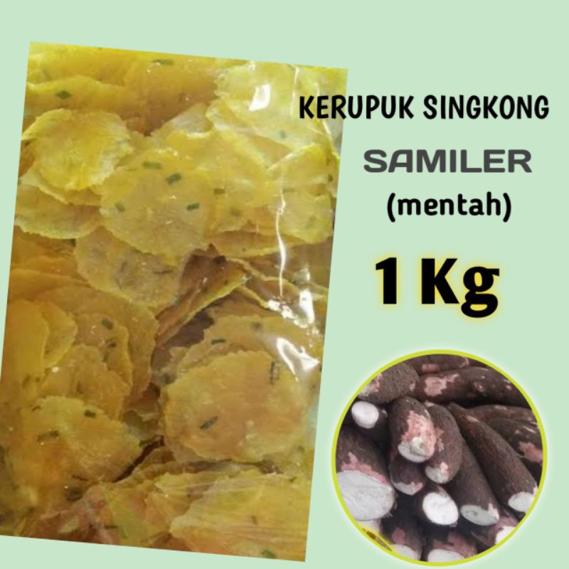 

Kerupuk Singkong Opak Samiler Mentah Rasa Original Gurih 1 Kilo Gram
