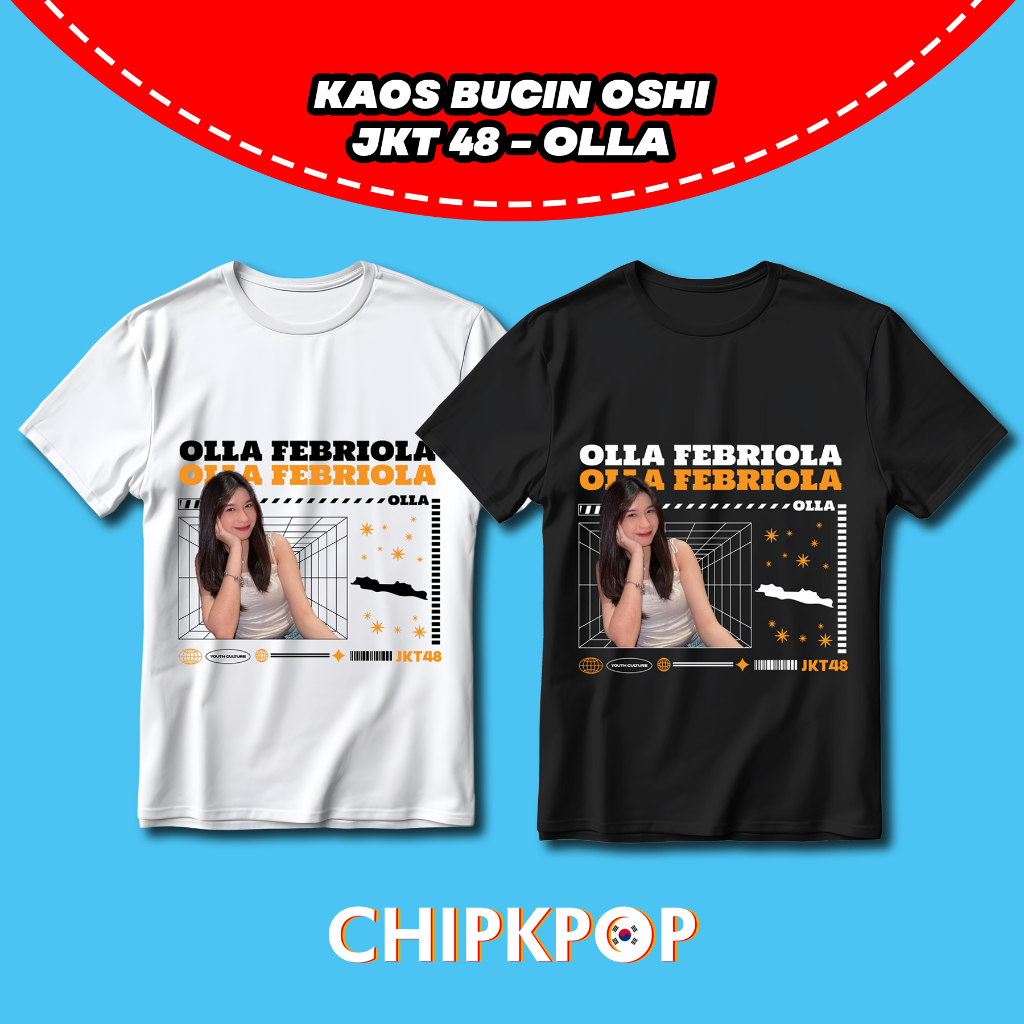 KAOS OSHI OLLA JKT 48 FANMADE BISA COD I KAOS JKT 48 OSHI OLLA I OLLA JKT 48 KAOS HITAM DAN PUTIH