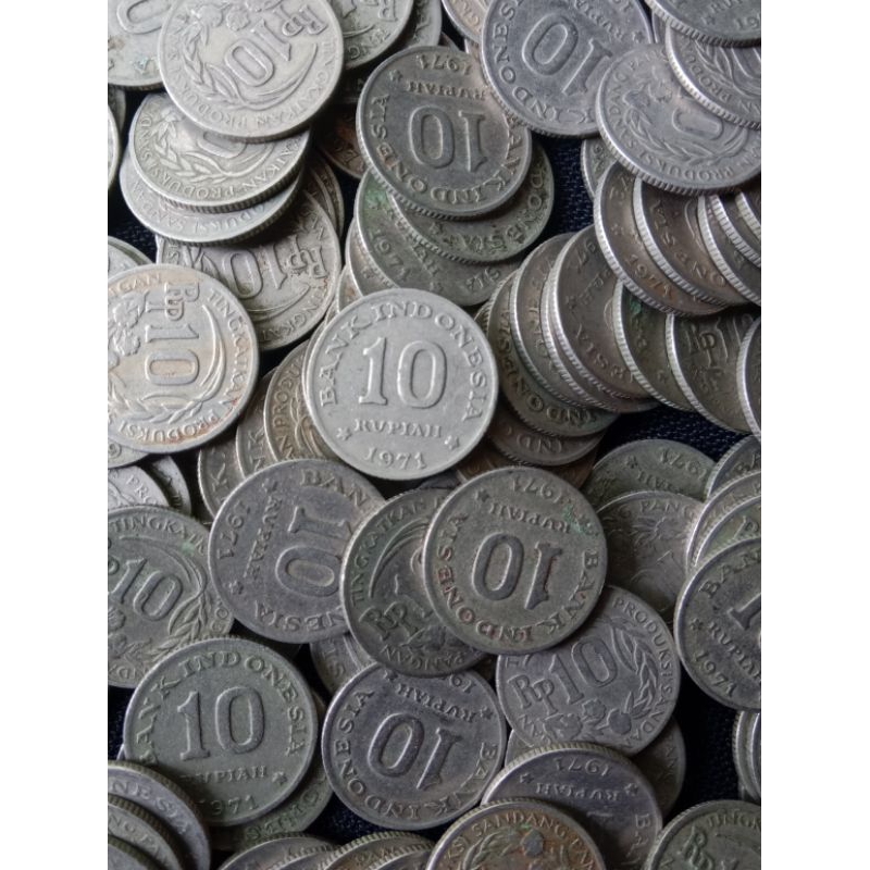 Uang koin kuno 10 rupiah kancing 1971