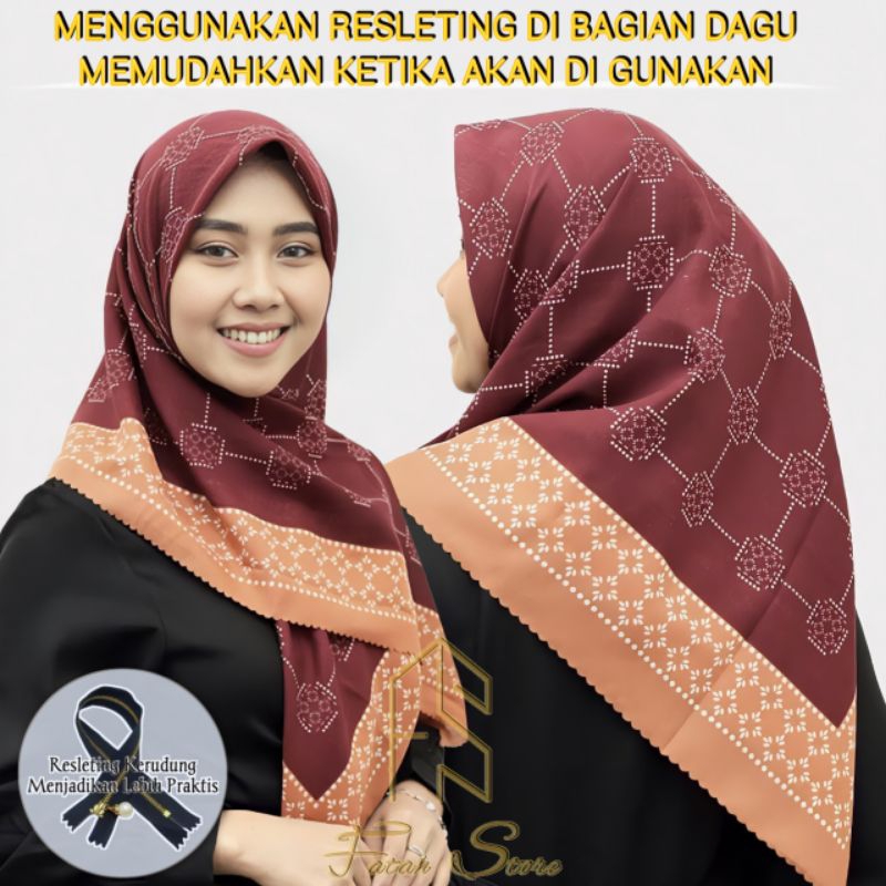 | COD | Hijab instant resleting motif terbaru / kerudung zipper bestseller