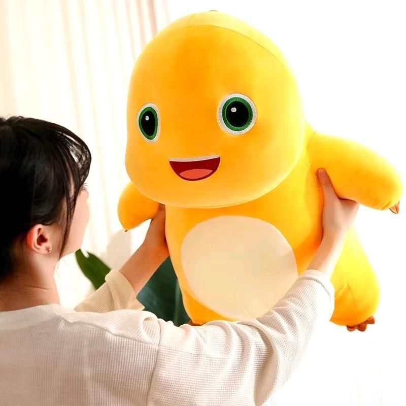 Boneka Dino Naloong Terbaru Bahan Plush Lembut Mainan Boneka Dino Kuning Lucu