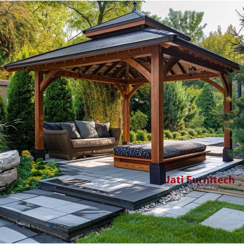 gazebo taman | gazebo outdoor | gazebo kayu jati | JAF