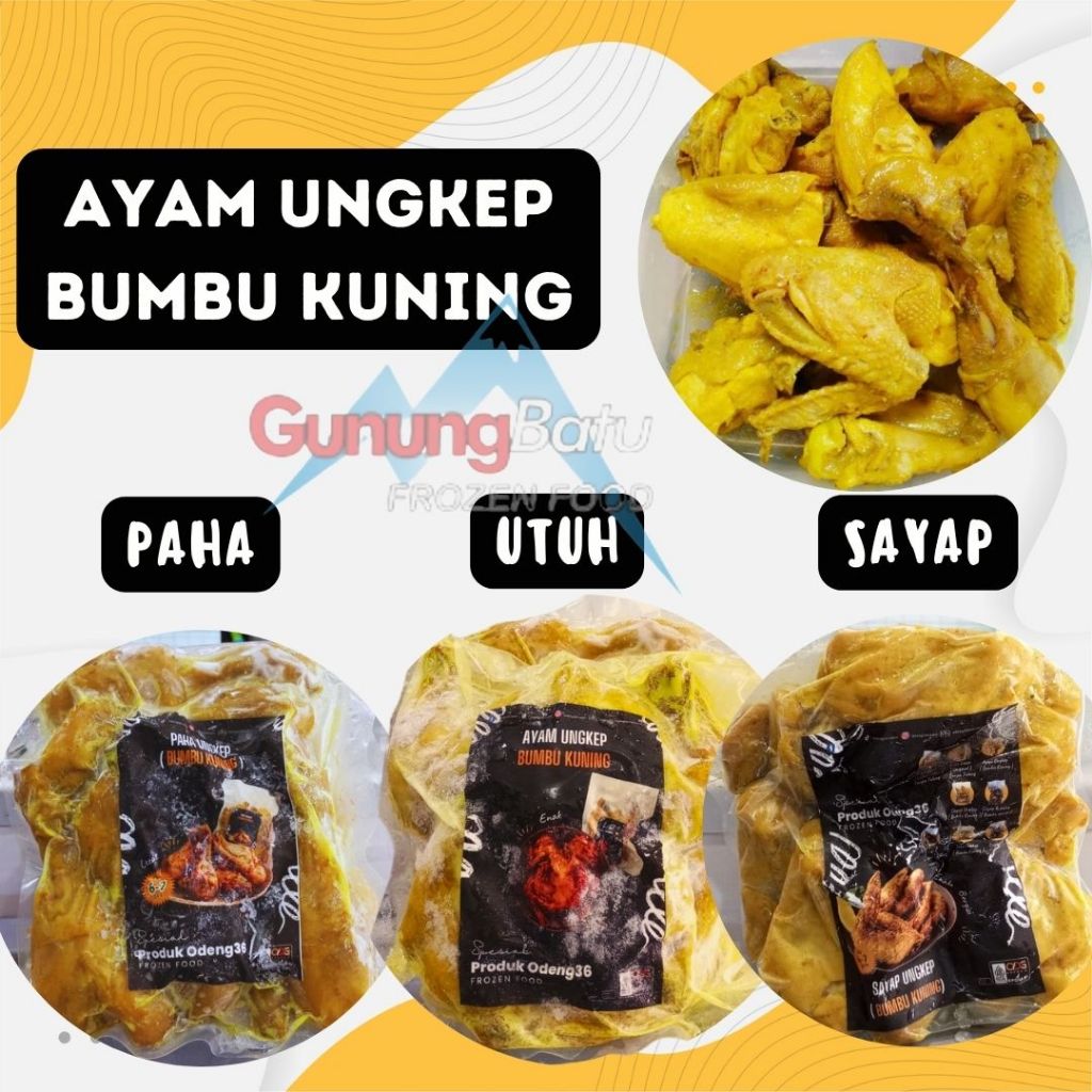 

AYAM UNGKEP BUMBU KUNING (UTUH/ PAHA/ SAYAP)