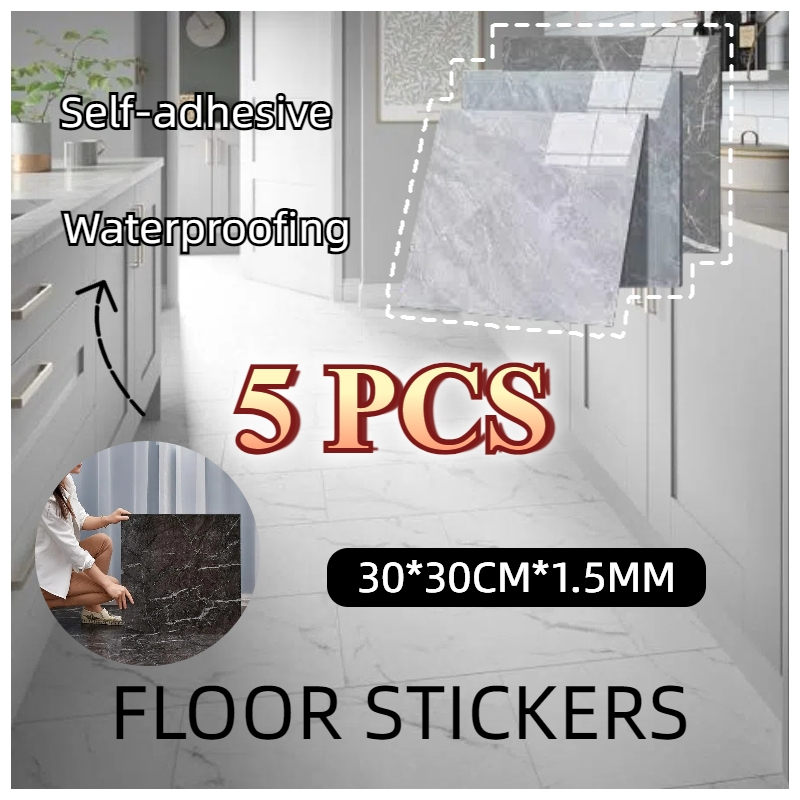 5 PCS Vinyl Lantai Marbel (30 x 30 cm)/ Vinyl Sticker Lantai Marmer Granit/ Sticker Lantai Kamar Man