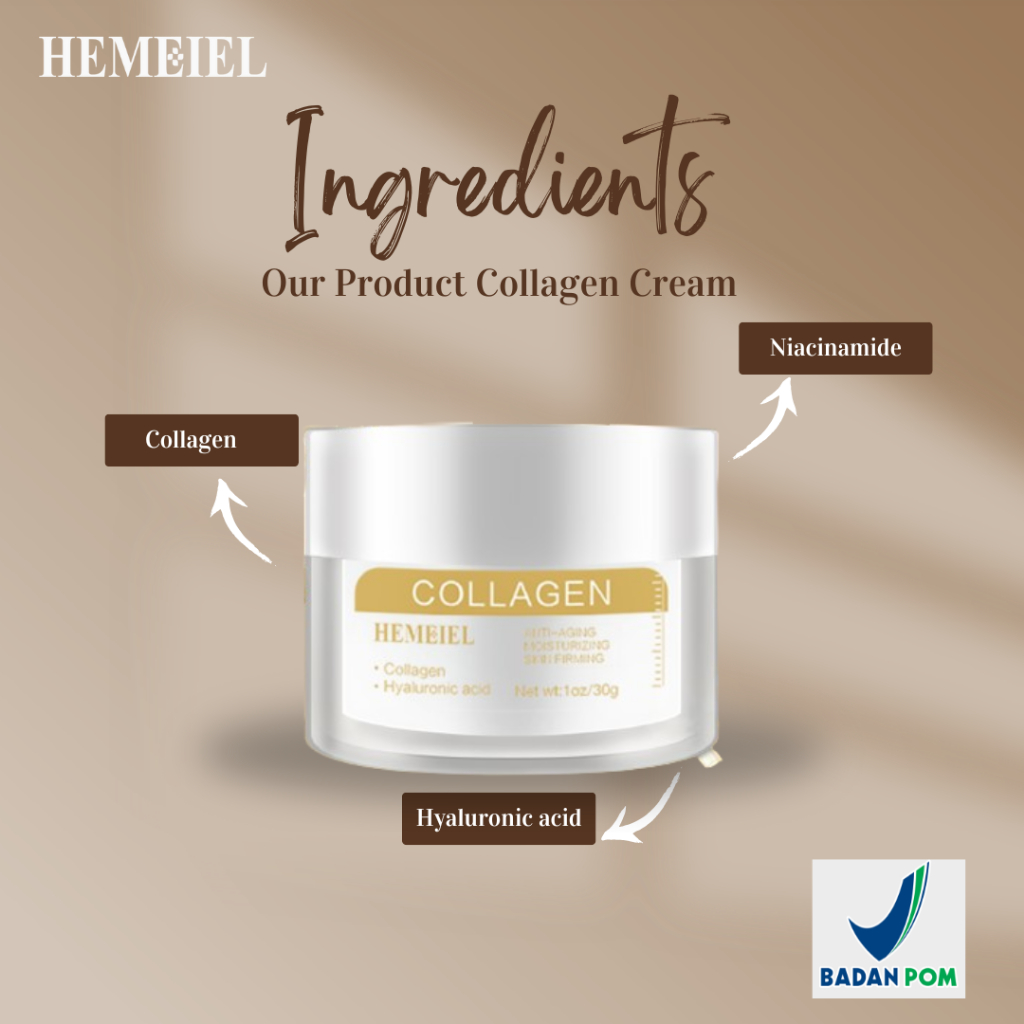 BPOM | Collagen Day Night Cream Moisturizing Brightening Skin Krim Kolagen Pelembab Pemutih Wajah