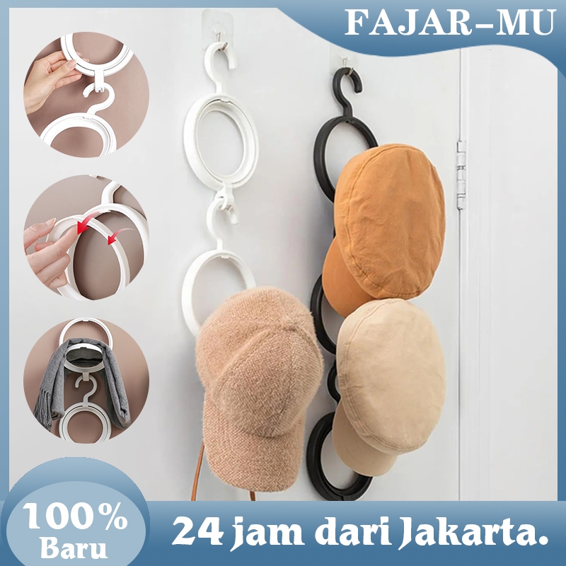 Gantungan Topi Penyimpanan Topi Multifungsi Rak Topi Dinding Tempel Plastik Hat Hanger