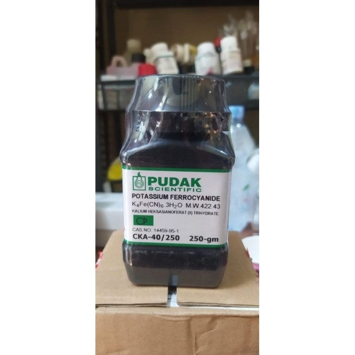 Kalium Haksasianoferat (II) Trihidrat ECER 10gram  _ K4Fe(CN)6.3H2O