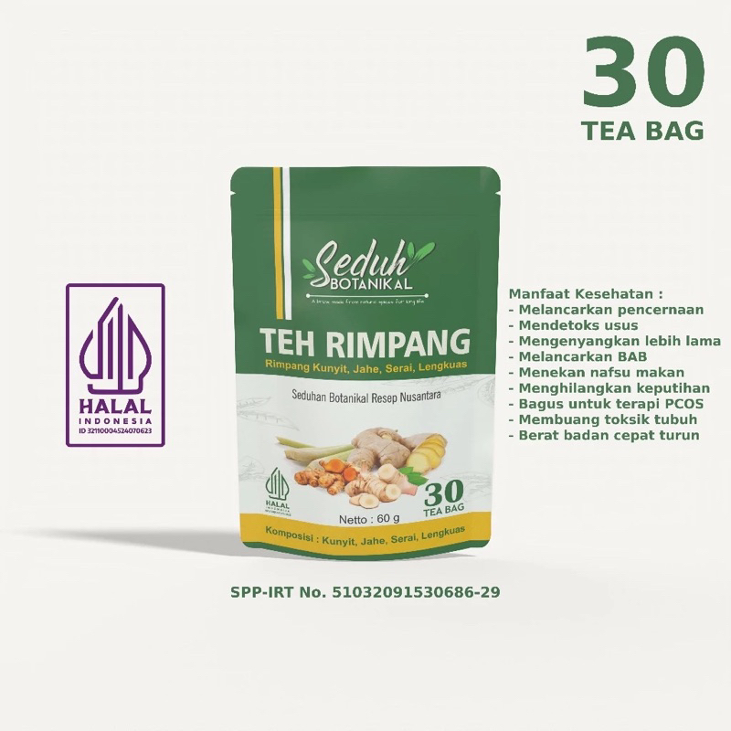 

READY STOK ‼️‼️ Seduh Botanical Teh Rimpang raamuan JSR Dr. Zaidul Akbar. mencegah PCOS | Teh Celup Rimpang JSR | Teh Kunyit Jahe Serai Lengkuas | 30 Tea Bag