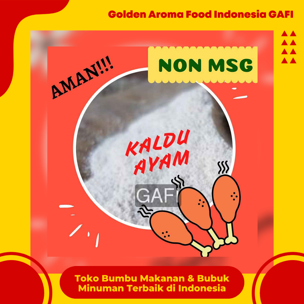 

GAFI Food Bumbu Tabur Rasa Kaldu Ayam NON MSG 1 Kg Murah Lezat Halal, chicken stock Flavour NON MSG Seasoning Powder 1Kg